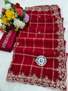 Chex Design Georgette Fabric Fancy Sarees Collection Online Wholesale